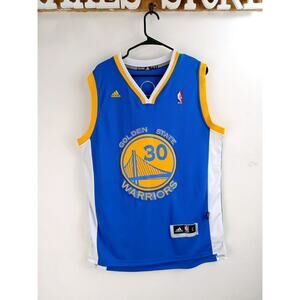 Golden State Warriors Steph Curry Jersey Large +2" Blue Swingman Adidas #30